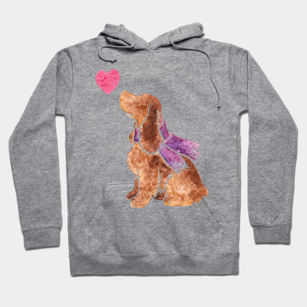 Watercolour Cocker Spaniel Hoodie by animalartbyjess